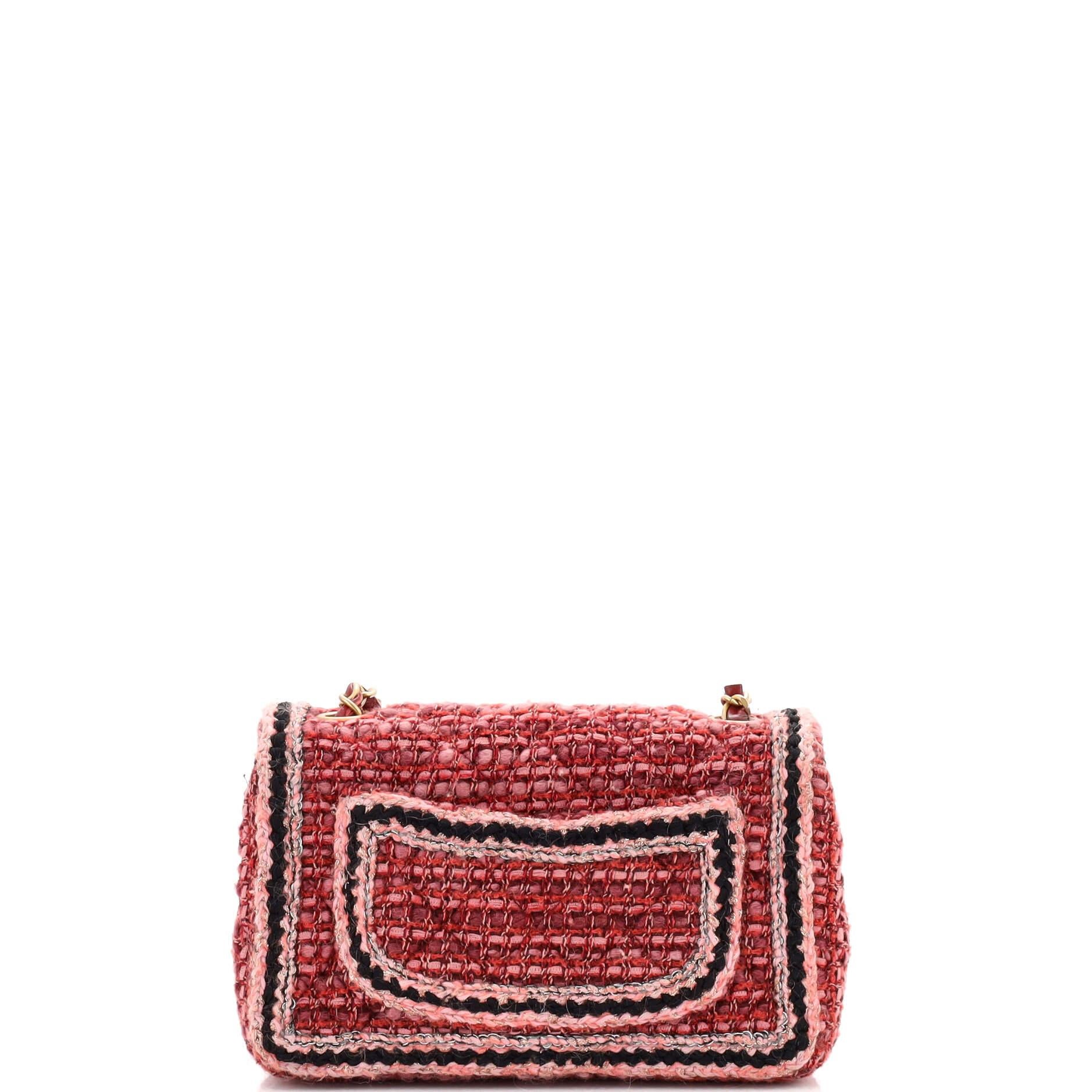 Women's or Men's Chanel Classic Single Flap Bag Braided Quilted Tweed Mini