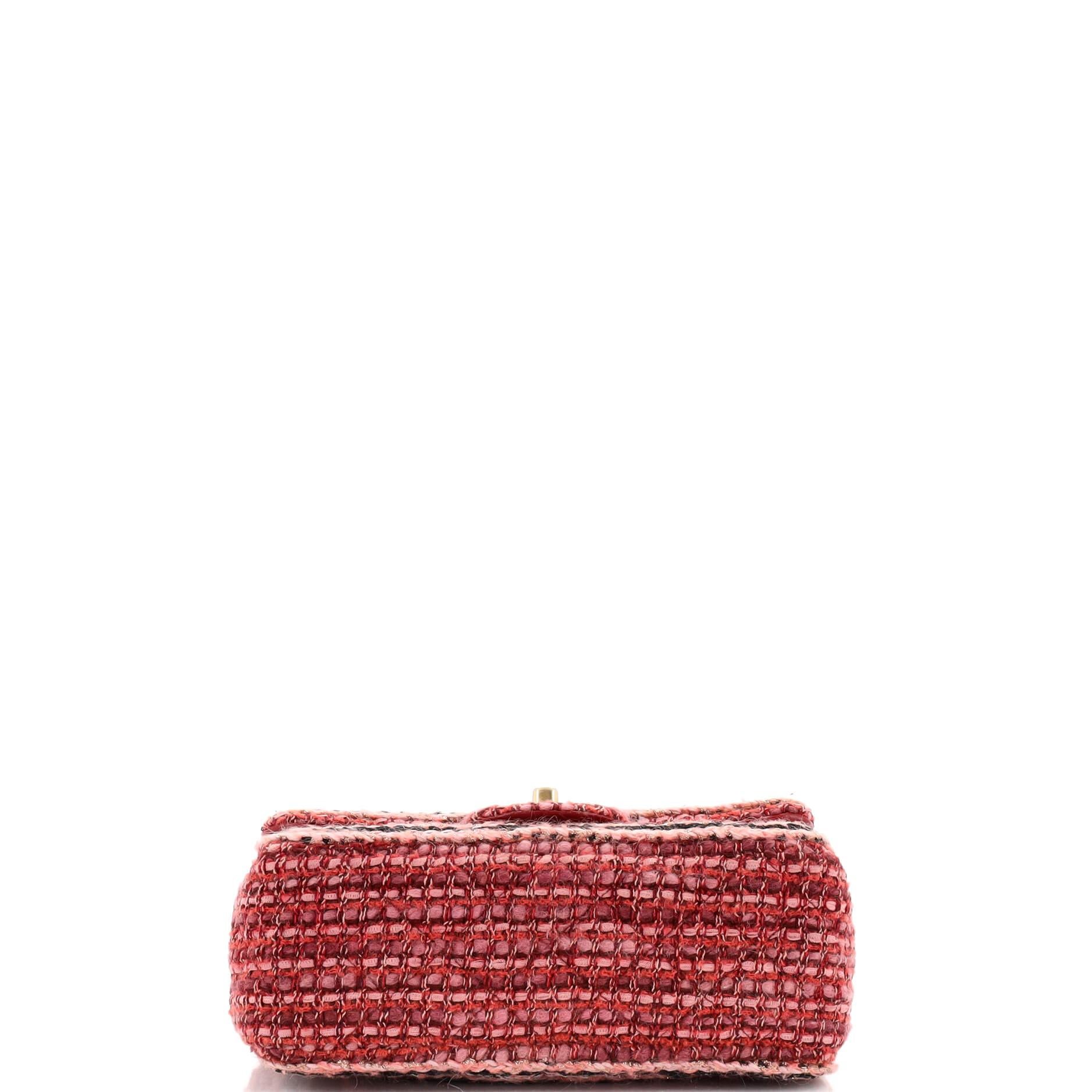 Chanel Classic Single Flap Bag Braided Quilted Tweed Mini 1