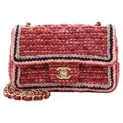 Chanel Classic Single Flap Bag Braided Quilted Tweed Mini