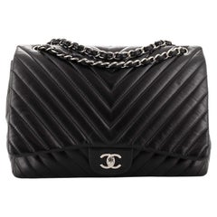 Chanel Black Chevron Quilted Patent Leather Jumbo Classic Single Flap Bag, myGemma, CH