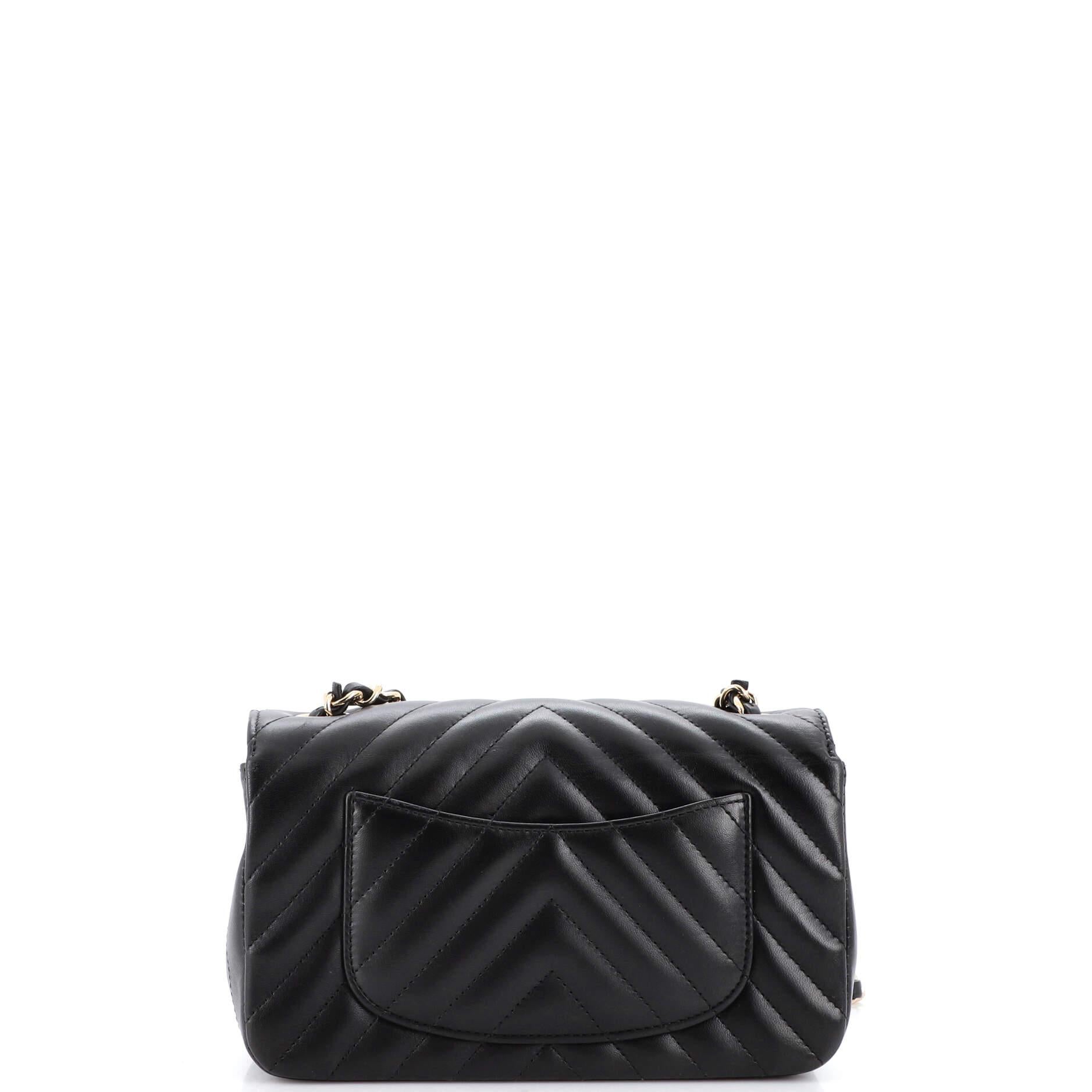 Women's or Men's Chanel Classic Single Flap Bag Chevron Lambskin Mini