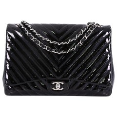 Chanel Classic Single Flap Bag Chevron Patent Maxi