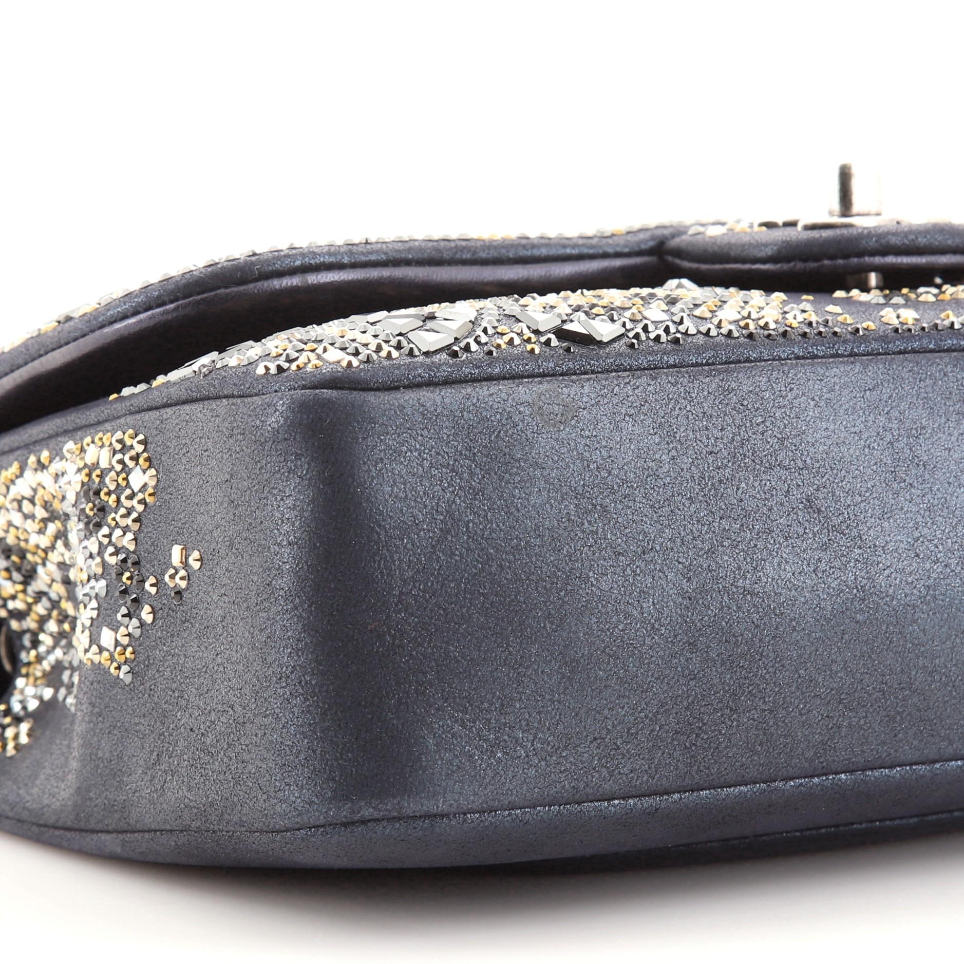Chanel Classic Single Flap Bag Crystal Embellished Leather Medium 1