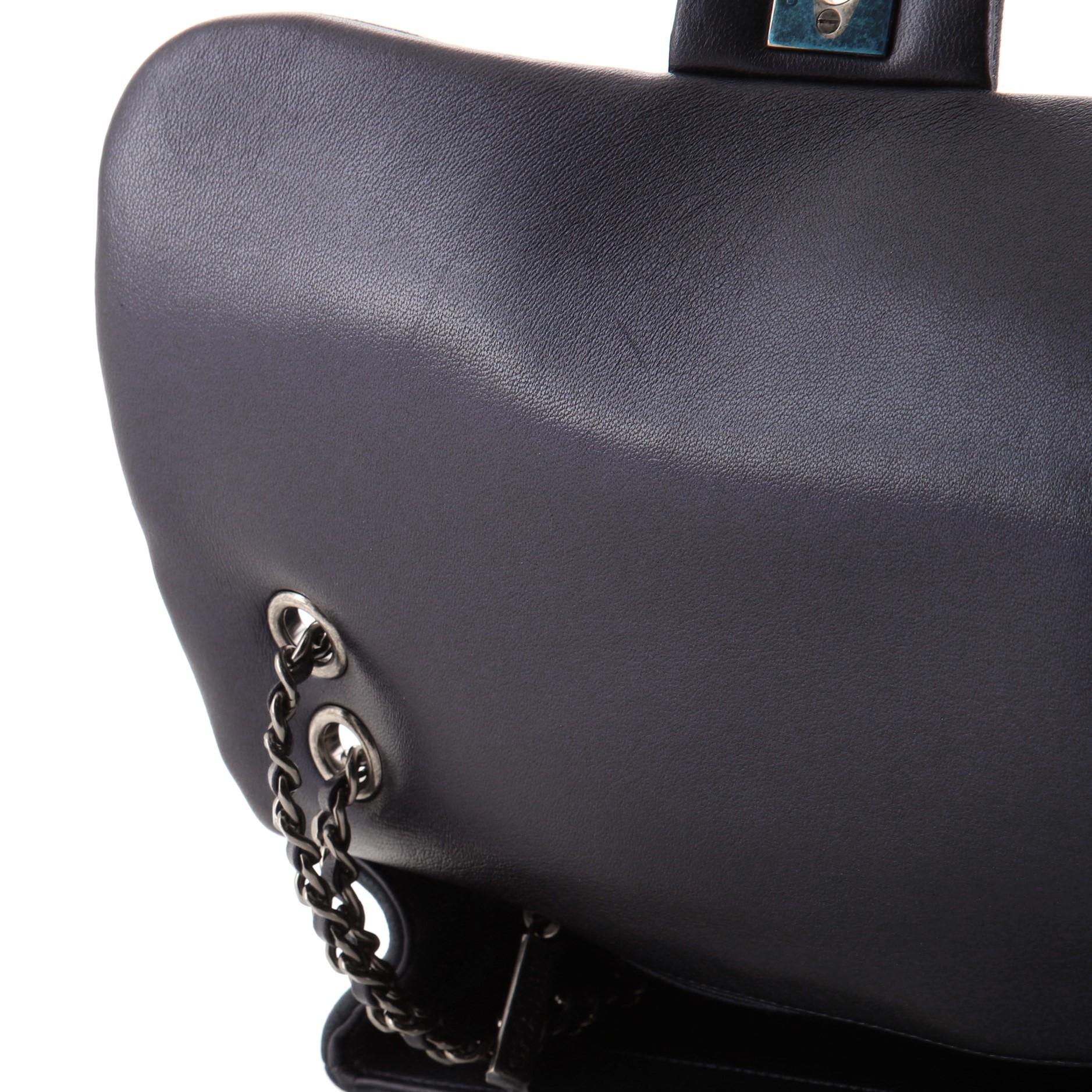 Chanel Classic Single Flap Bag Crystal Embellished Leather Medium 3