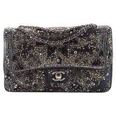 Chanel Classic Single Flap Bag Crystal Embellished Leather Medium