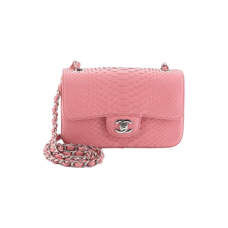 Chanel Pink Python Rectangular Mini Classic Flap Bag For Sale at 1stDibs  chanel  pink python bag, pink python chanel bag, chanel classic flap bag pink