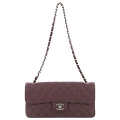 Chanel Classic Single Flap Bag Quilted Caviar East West