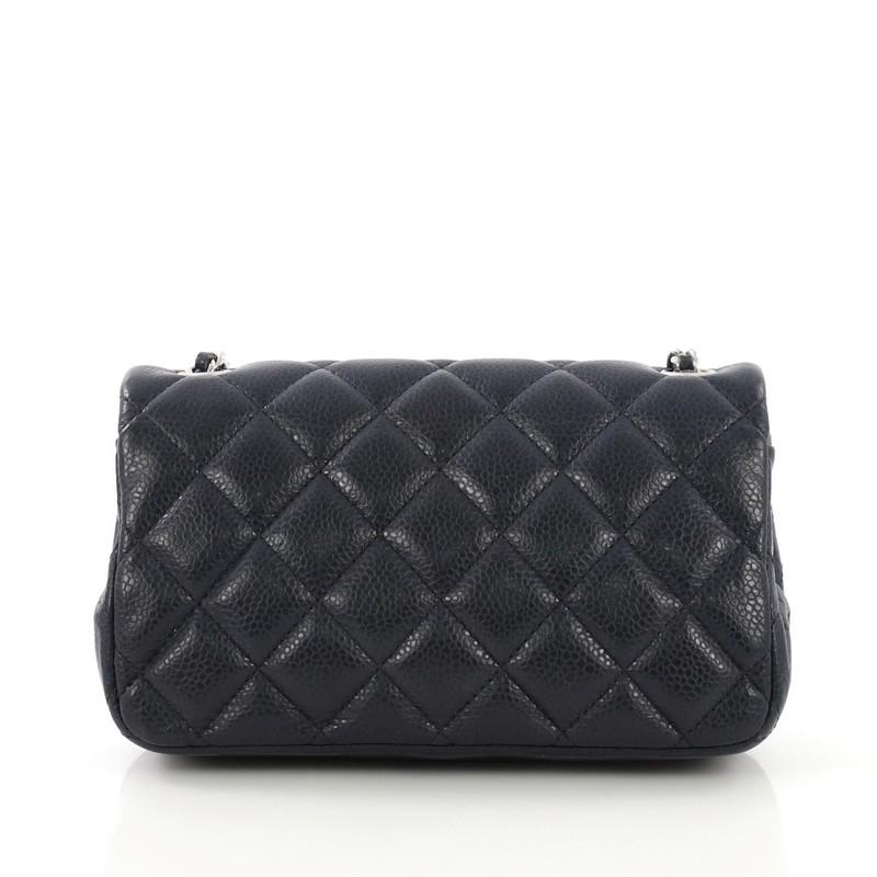 Black Chanel Classic Single Flap Bag Quilted Caviar Extra Mini