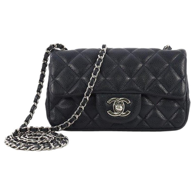 Chanel Classic Single Flap Bag Quilted Caviar Extra Mini at 1stDibs