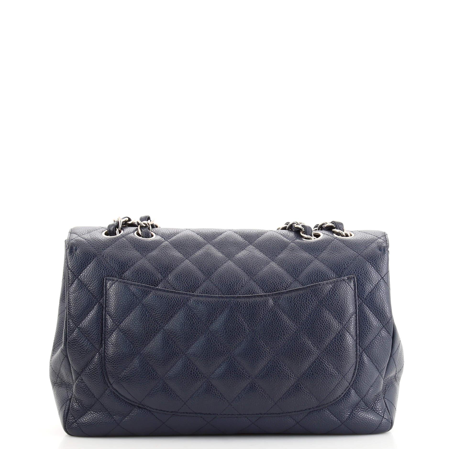 Chanel Classic Single Flap Bag Quilted Caviar Jumbo In Good Condition In NY, NY