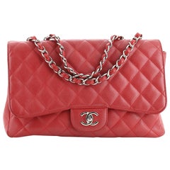 Chanel Classic Single Flap Bag Quilted Caviar Jumbo