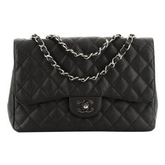 Chanel Classic Single Flap Bag Quilted Caviar Jumbo