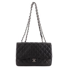 Chanel Classic Single Flap Bag Quilted Caviar Jumbo