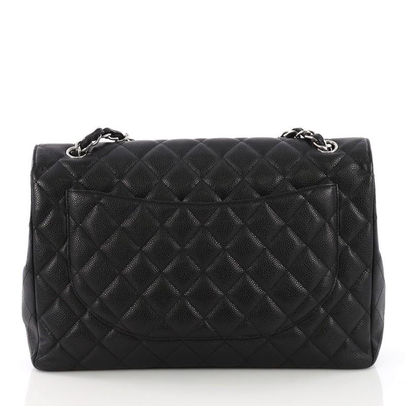 Chanel Classic Single Flap Bag Quilted Caviar Maxi im Zustand „Gut“ in NY, NY