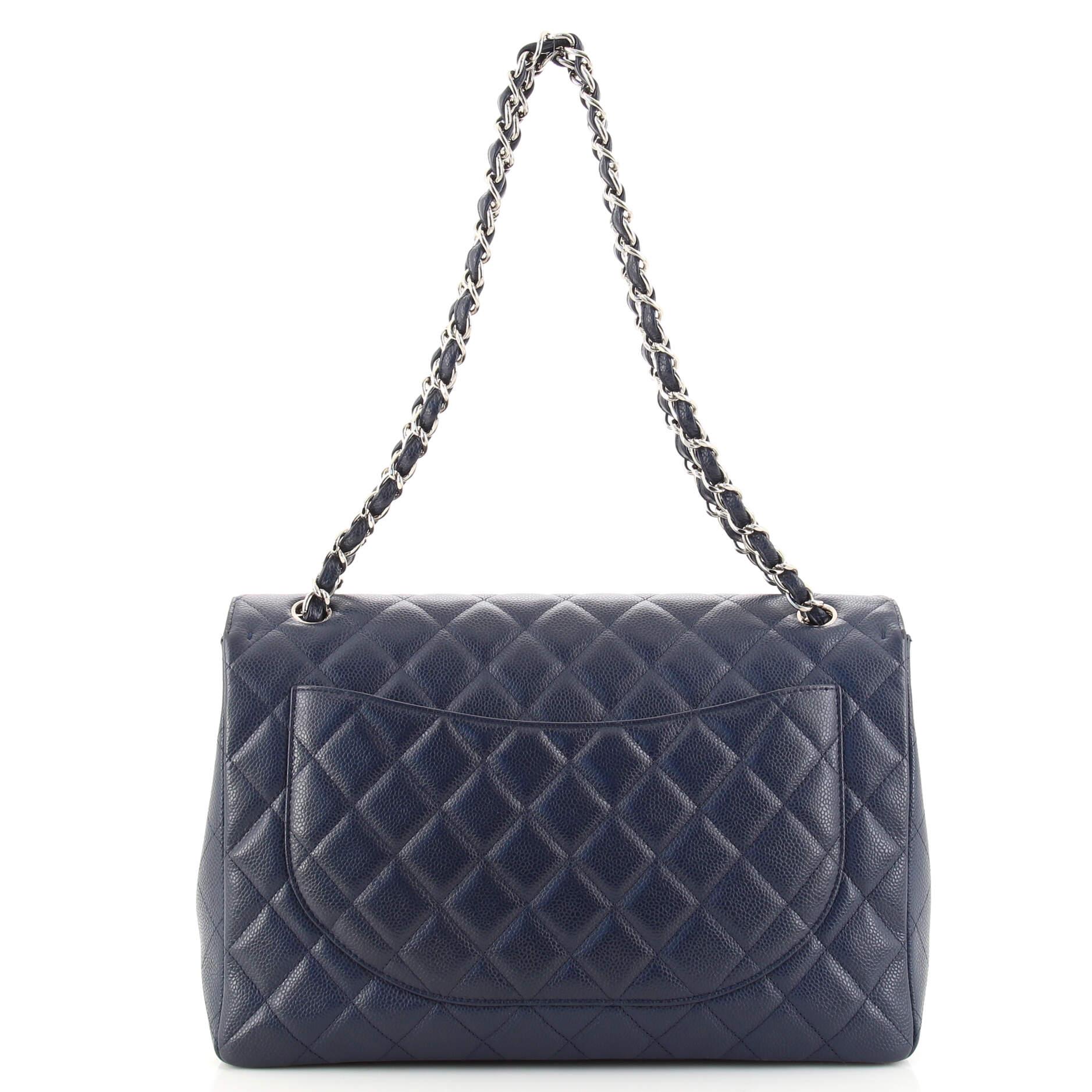 Women's or Men's Chanel Classic Single Flap Bag Quilted Caviar Maxi