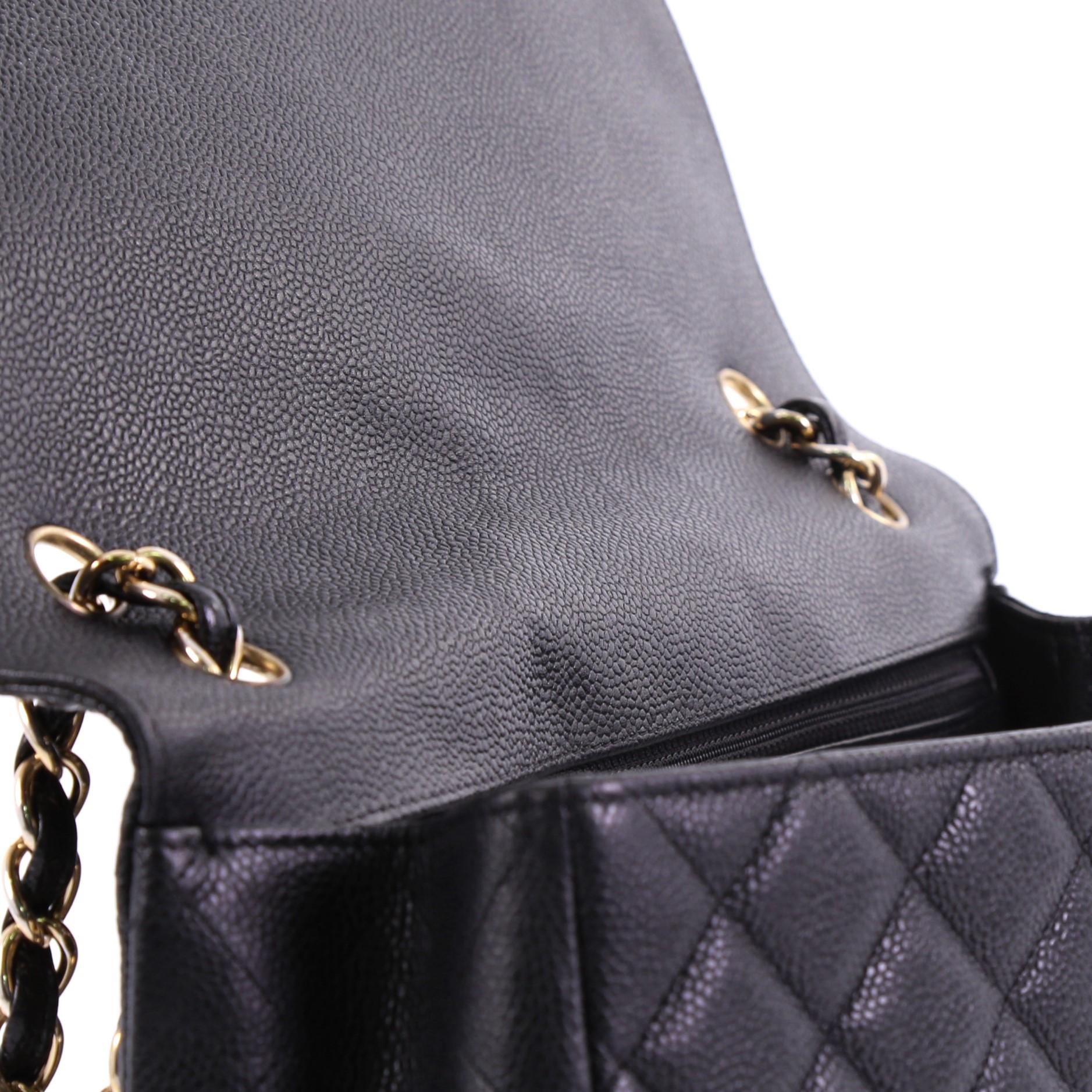Chanel Classic Single Flap Bag Quilted Caviar Maxi 3