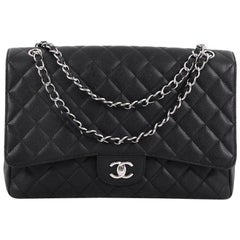 Chanel Classic Single Flap Bag Quilted Caviar Maxi