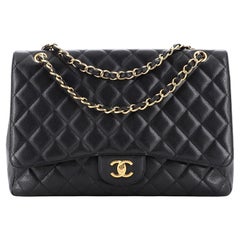 Chanel Classic Single Flap Bag Quilted Caviar Maxi