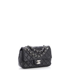 Chanel Classic Single Flap Bag Quilted Caviar Mini