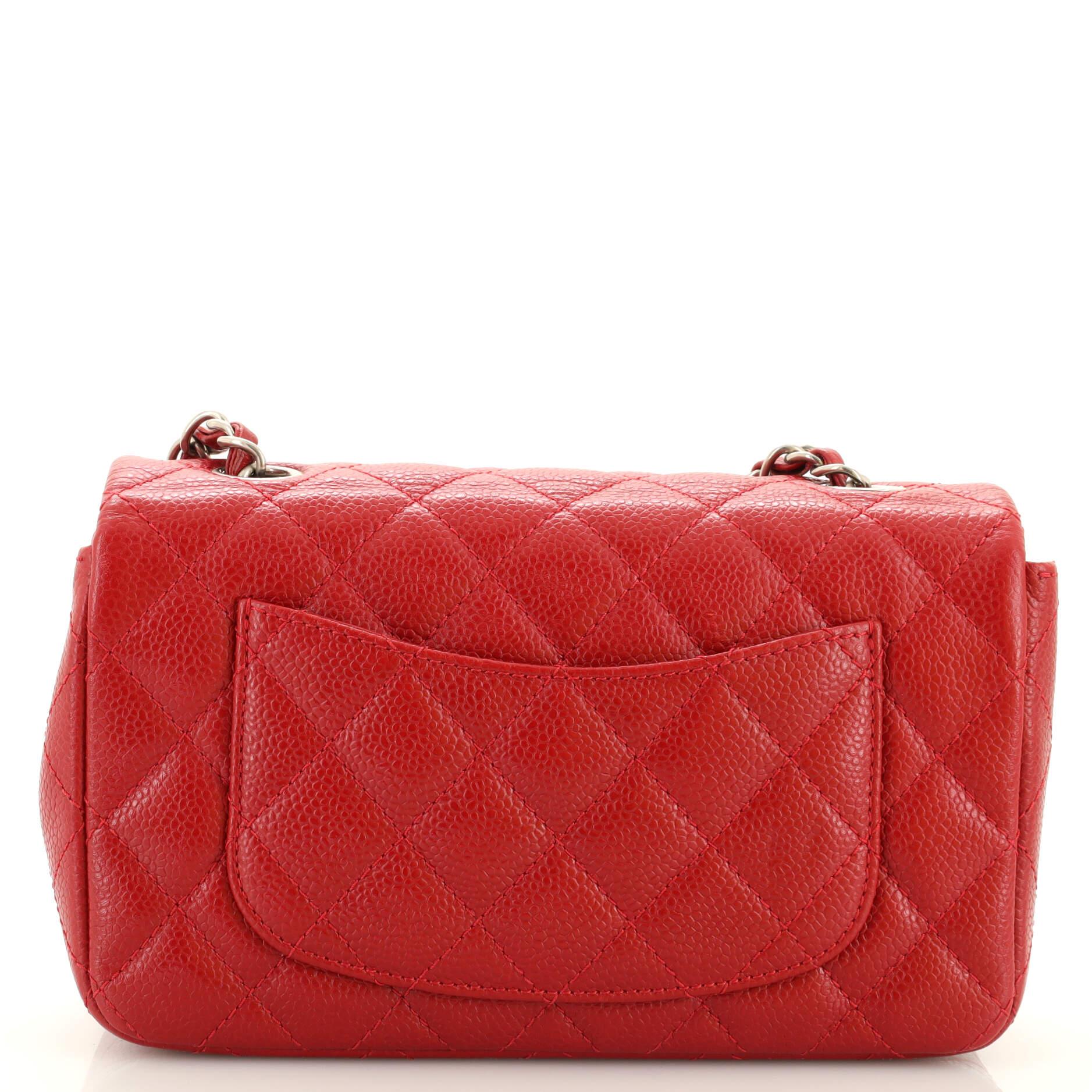 Chanel Classic Single Flap Bag Quilted Caviar Mini For Sale at 1stDibs