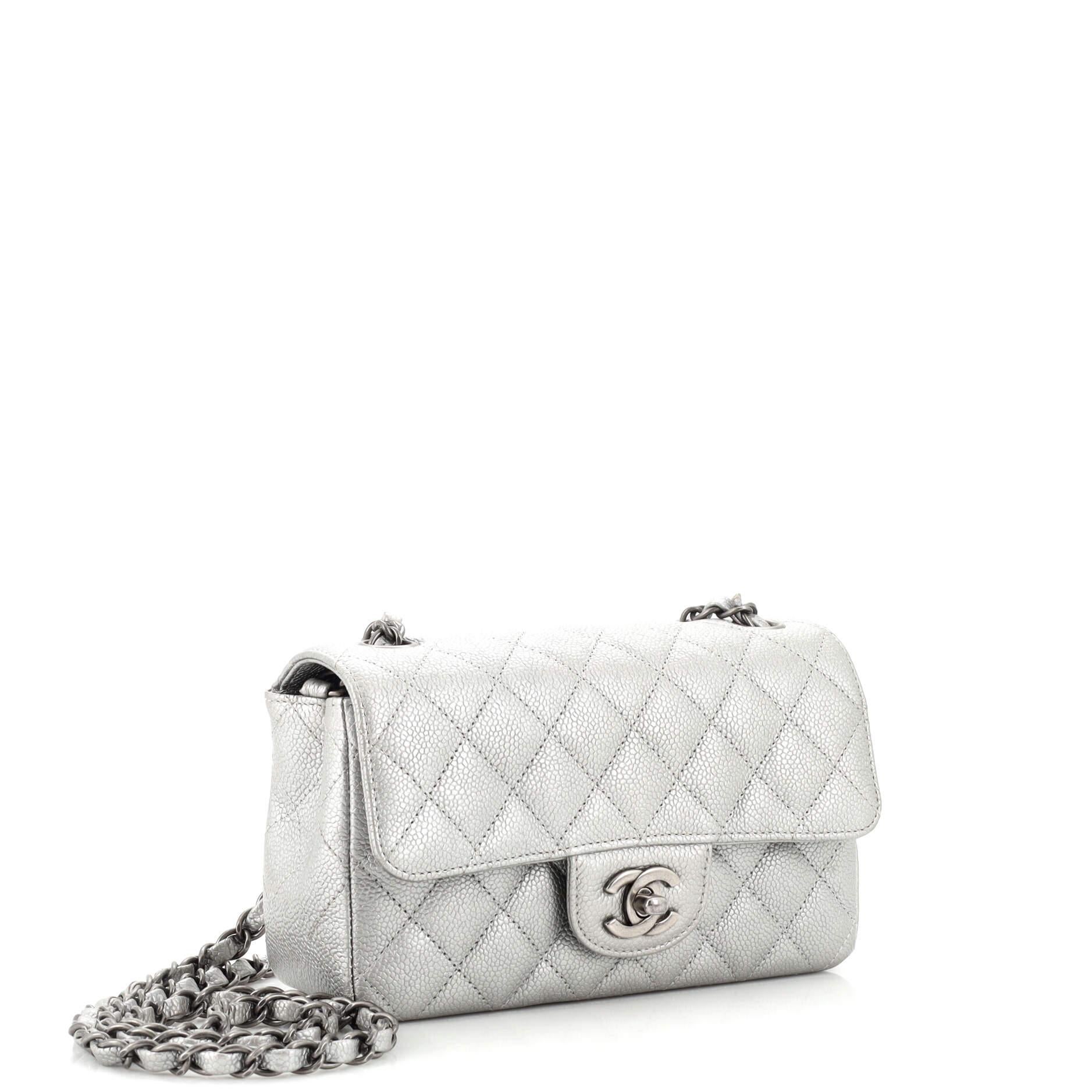 Chanel Classic Single Flap Bag Quilted Caviar Mini For Sale at 1stDibs