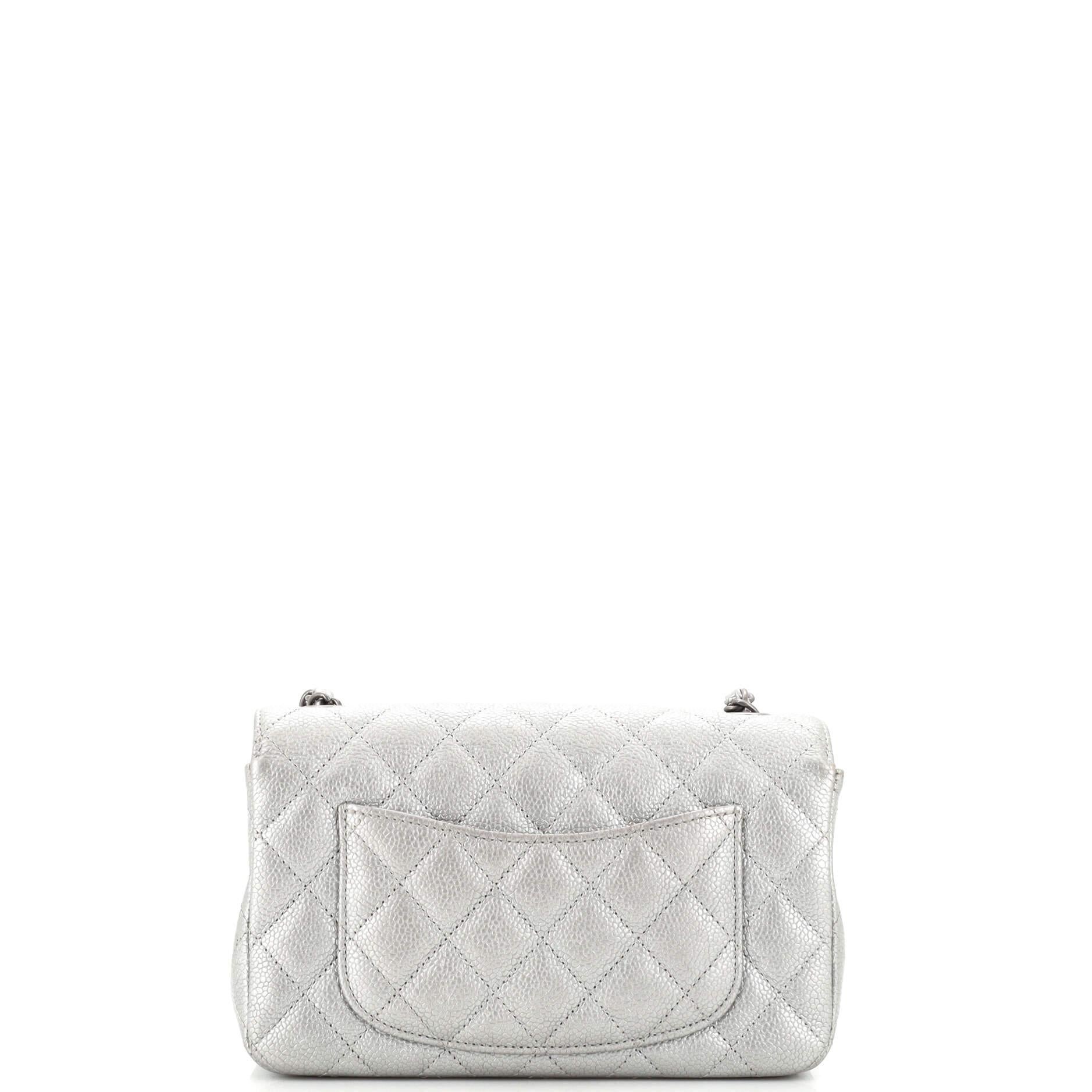 Chanel Classic Single Flap Bag Quilted Caviar Mini For Sale at 1stDibs