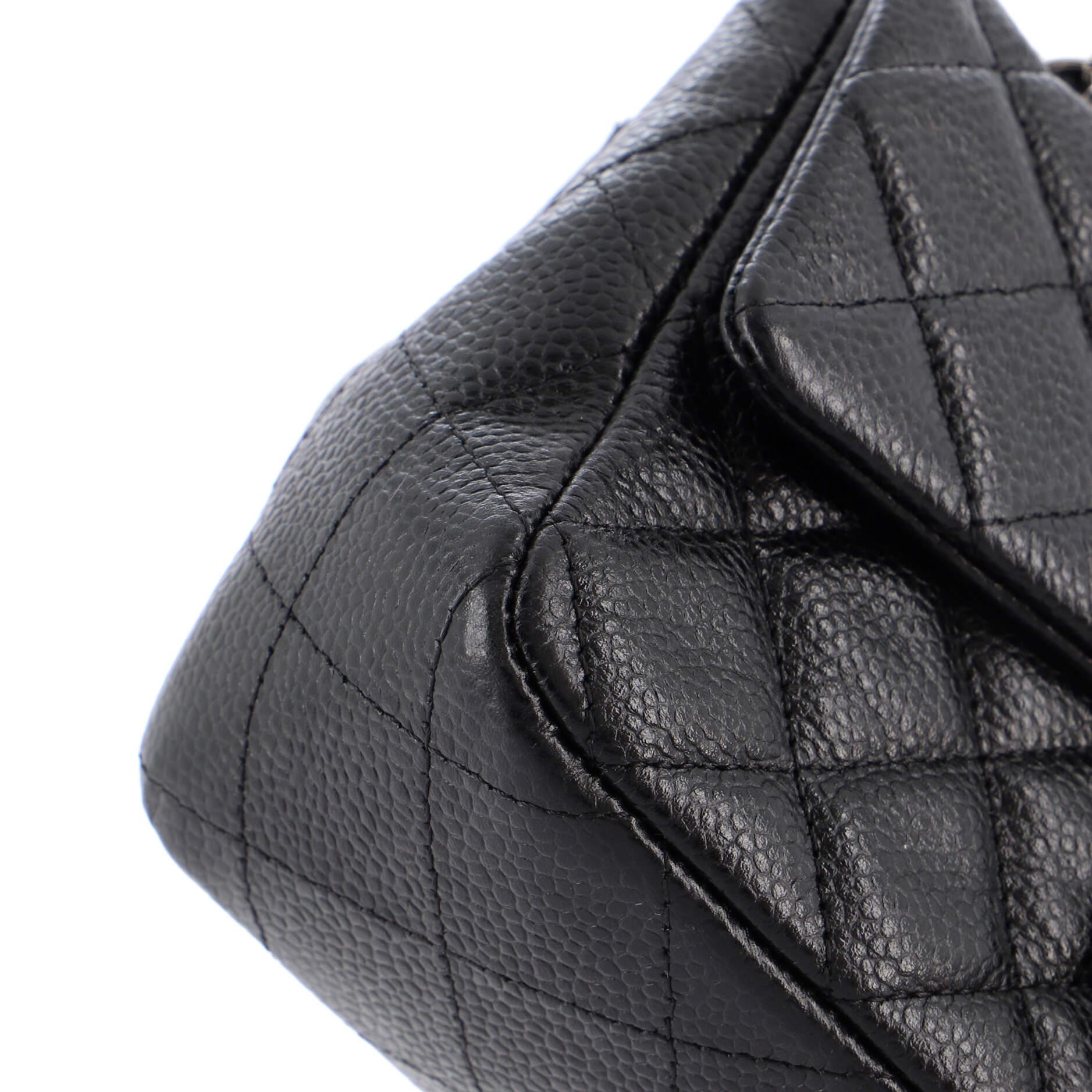 Chanel Classic Single Flap Bag Quilted Caviar Mini For Sale at 1stDibs