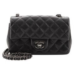Vintage CHANEL Mini Caviar Leather Pouch Bag Black (Altered) For Sale at  1stDibs
