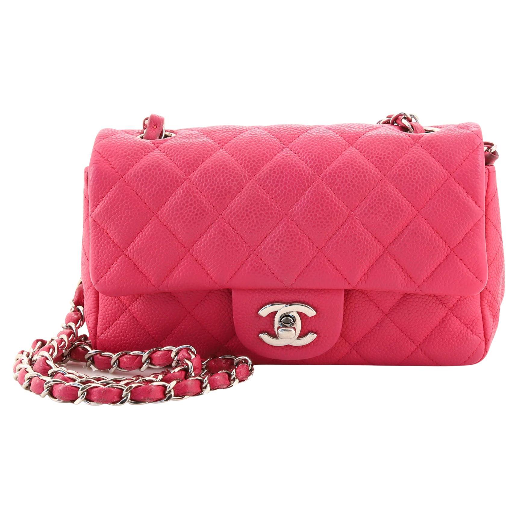 Chanel Classic Single Flap Bag Quilted Caviar Mini For Sale at 1stDibs