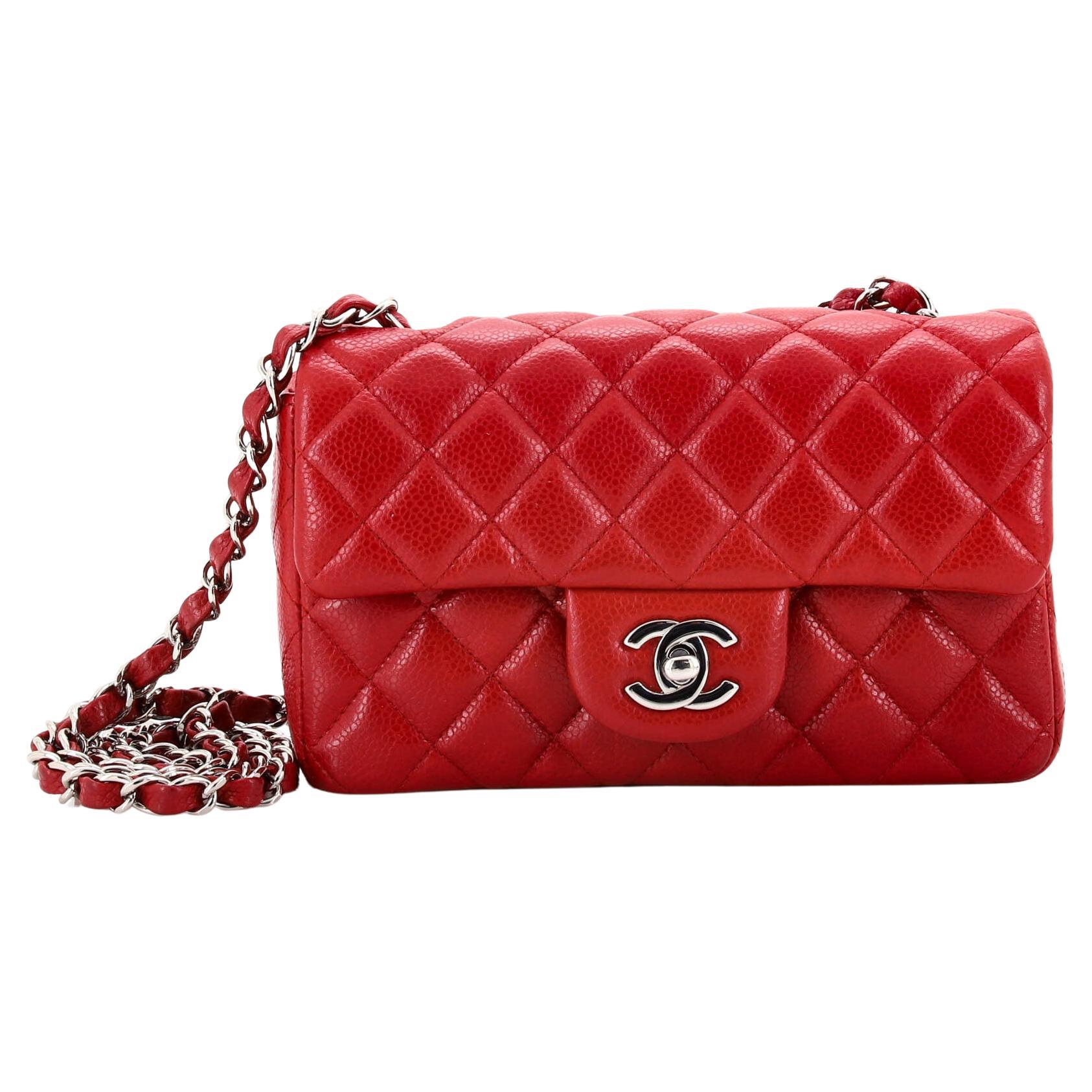 Chanel Classic Single Flap Bag Quilted Caviar Mini For Sale at 1stDibs