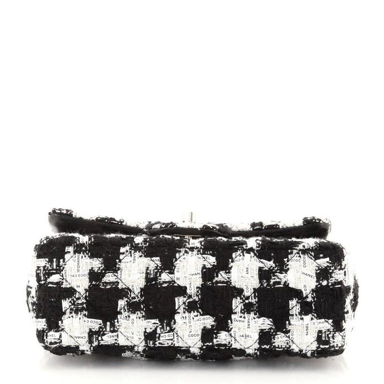 Chanel Classic Single Flap Bag Quilted Houndstooth Tweed and Ribbon Mini at  1stDibs