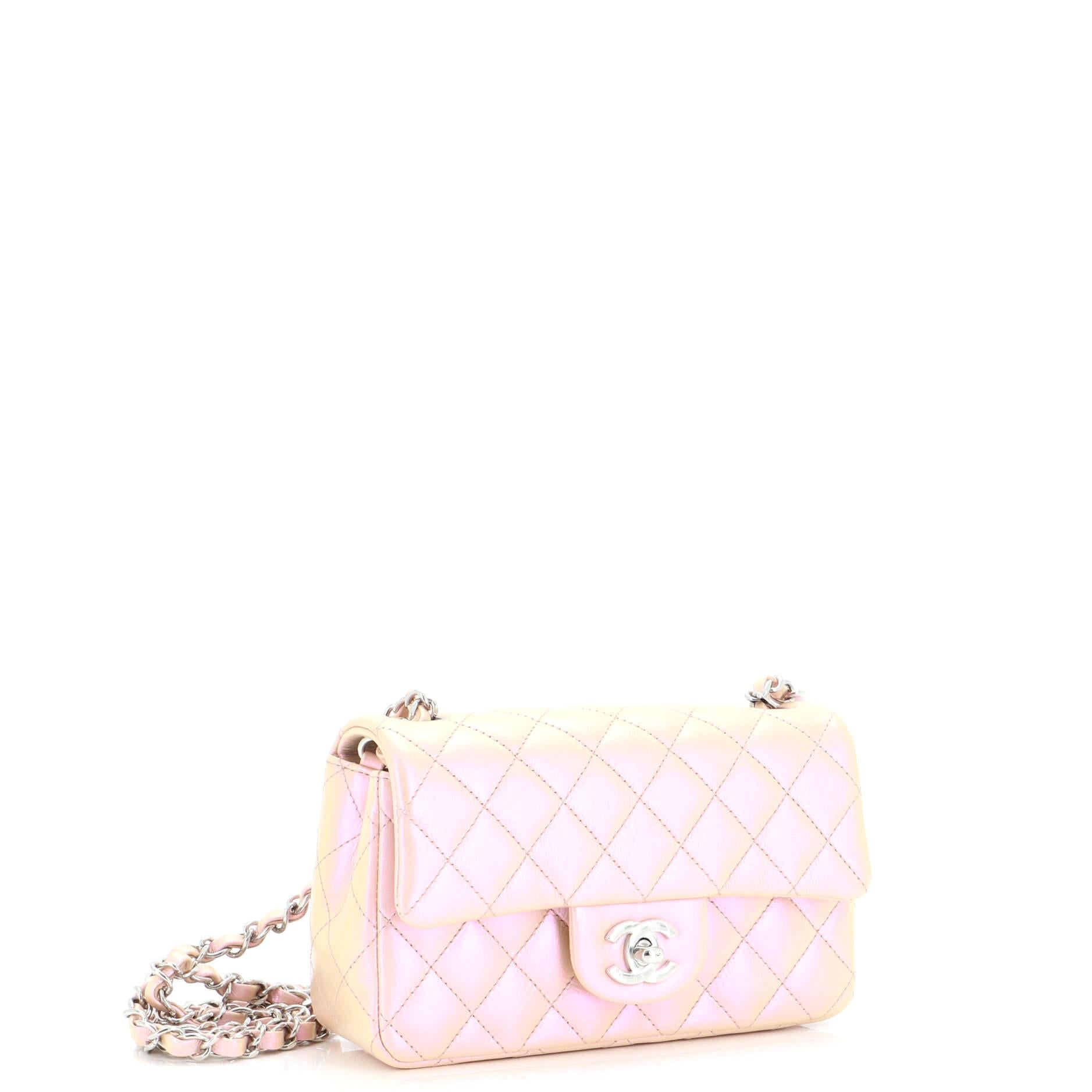 Chanel Classic Single Flap Bag Quilted Iridescent Calfskin Mini