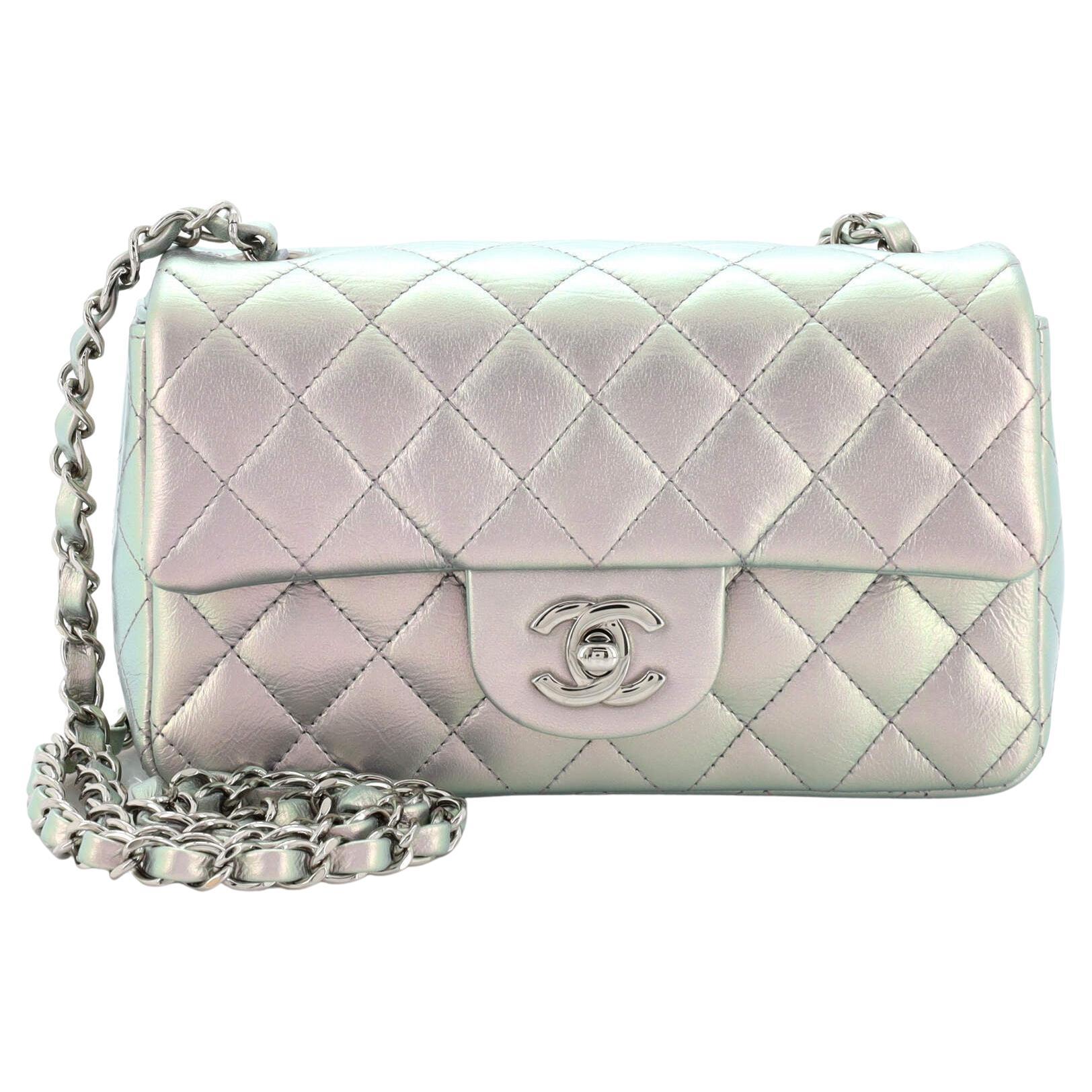 Chanel Classic Single Flap Bag Quilted Iridescent Calfskin Mini at 1stDibs