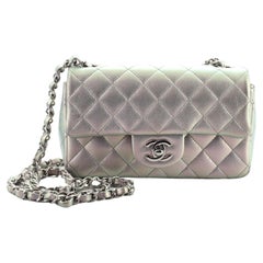Chanel Classic Single Flap Bag Quilted Iridescent Crumpled Calfskin Mini