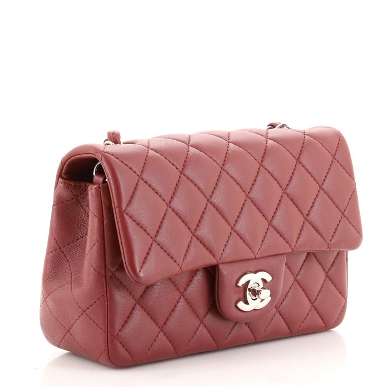 CHANEL Shiny Calfskin Goatskin Quilted Small Coco Curve Messenger Flap Red  1298811