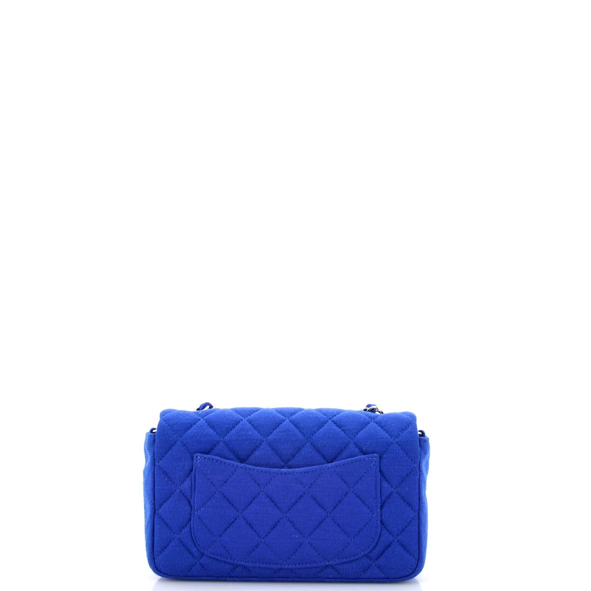 Women's Chanel Classic Single Flap Bag Quilted Jersey Mini For Sale