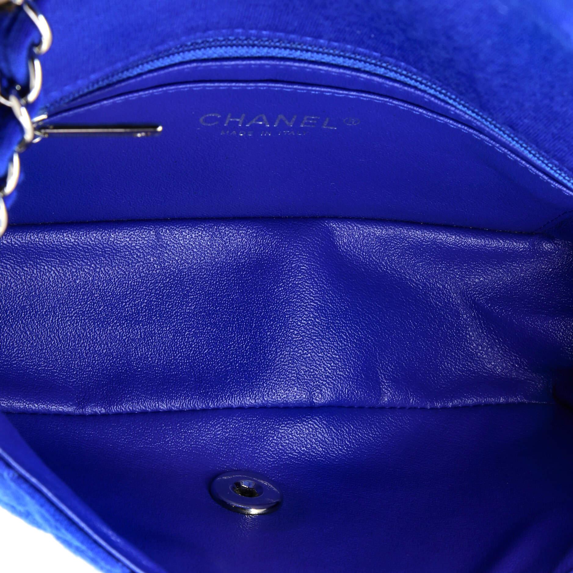 Chanel Classic Single Flap Bag Quilted Jersey Mini For Sale 2