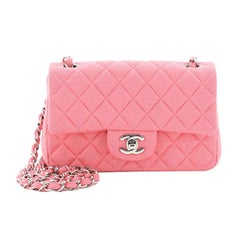 Chanel Classic Single Flap Bag Quilted Jersey Mini