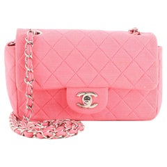 Chanel Classic Single Flap Bag Quilted Jersey Mini
