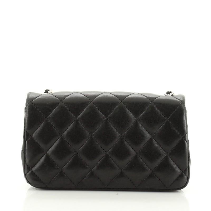 Black Chanel Classic Single Flap Bag Quilted Lambskin Extra Mini