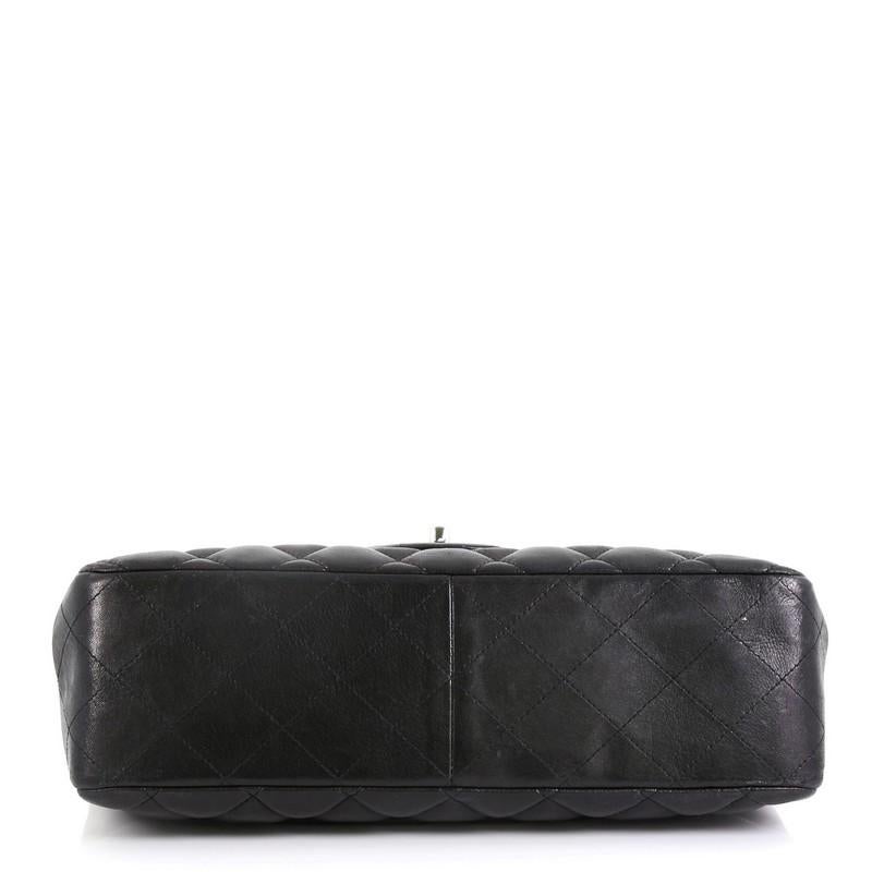 Chanel Classic Single Flap Bag Quilted Lambskin Jumbo In Fair Condition In NY, NY