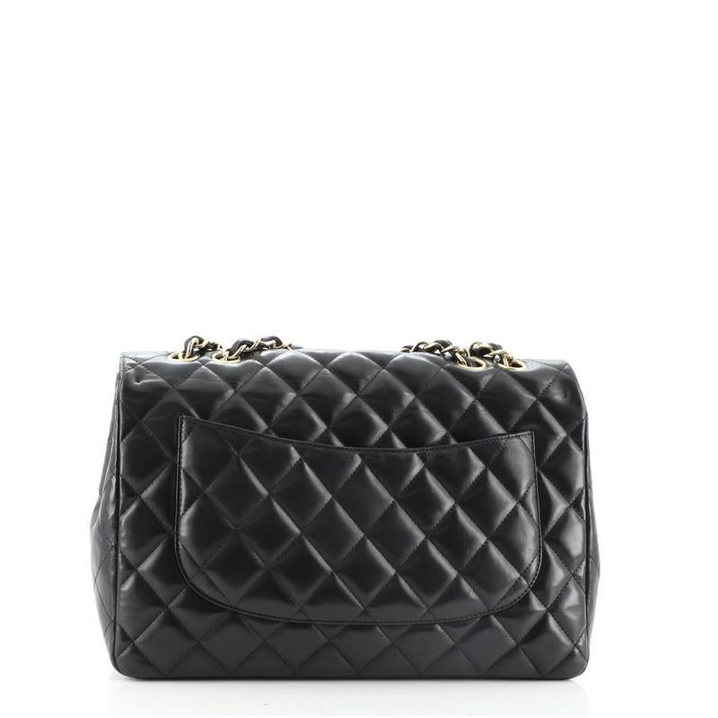 Chanel Classic Single Flap Bag Quilted Lambskin Jumbo In Good Condition In NY, NY