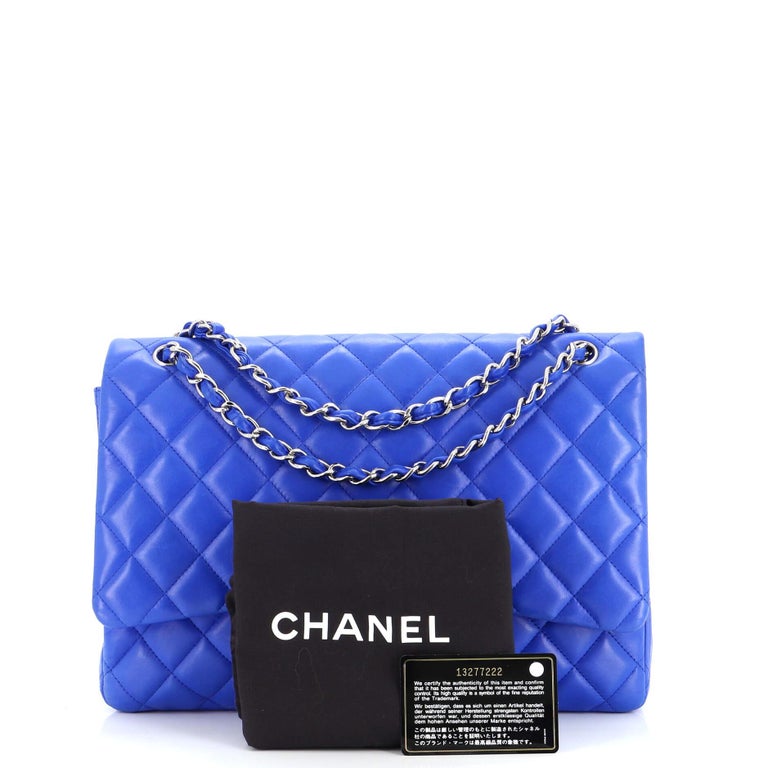 Chanel Royal Blue Quilted Leather Maxi Classic Single Flap Bag Chanel