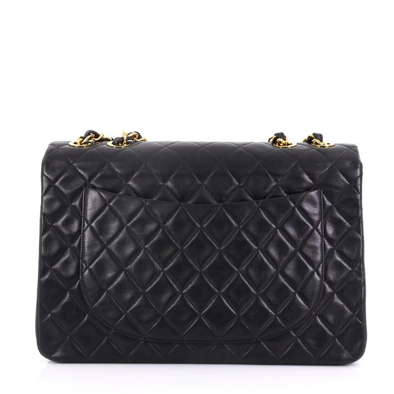 Chanel Classic Single Flap Bag Quilted Lambskin Maxi In Good Condition In NY, NY