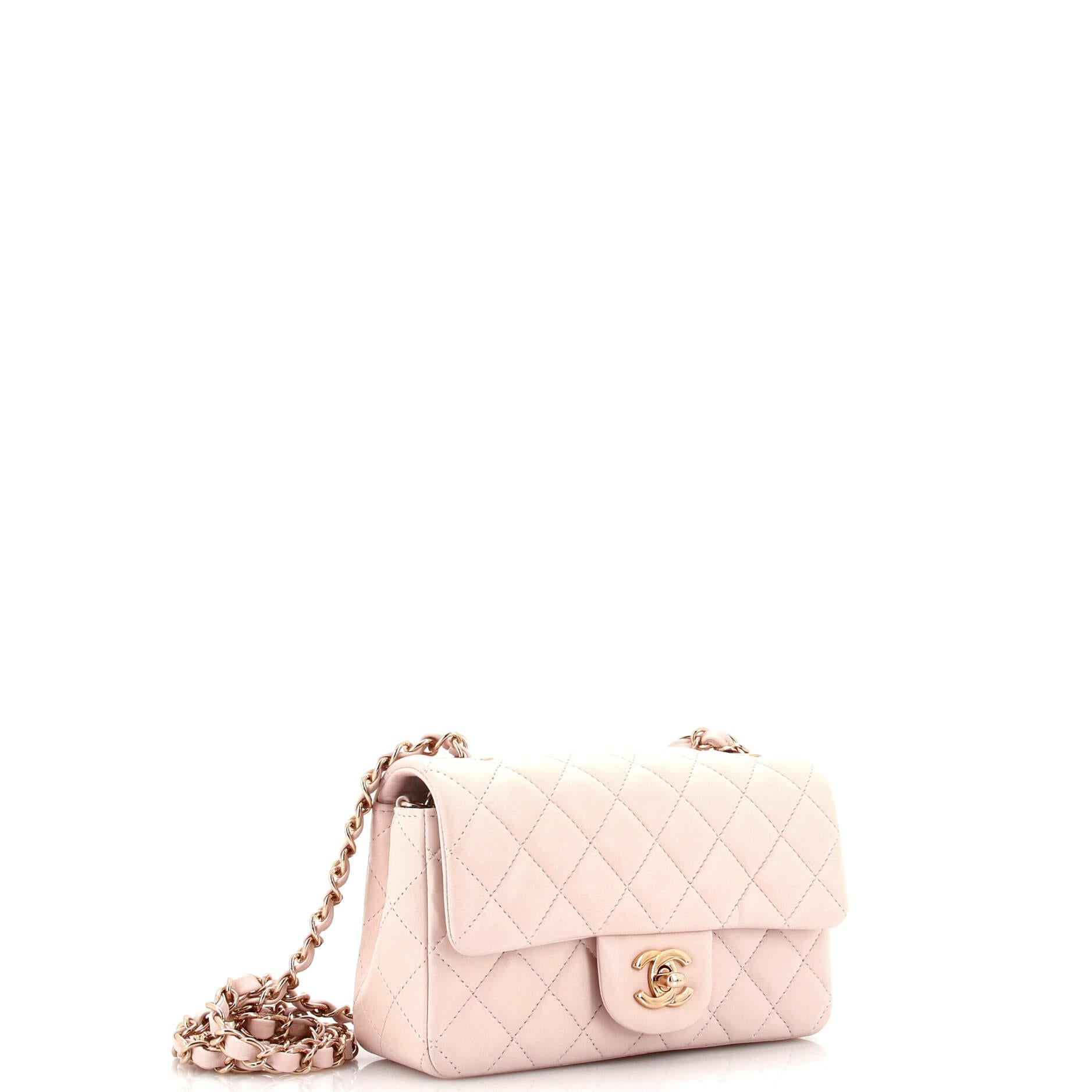 Chanel Classic Single Flap Bag Quilted Lambskin Mini In Good Condition In NY, NY