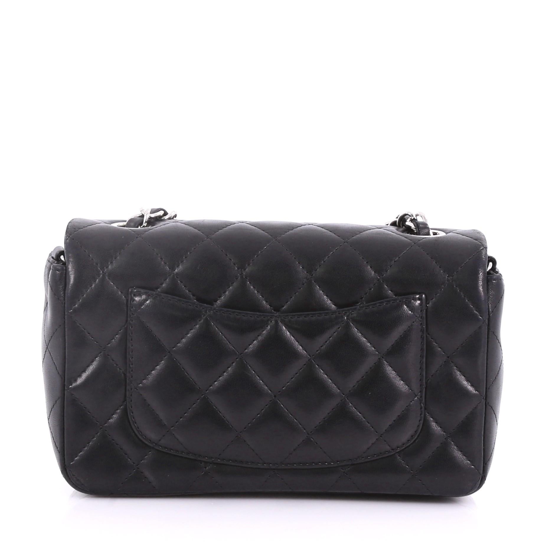 Chanel Classic Single Flap Bag Quilted Lambskin Mini In Good Condition In NY, NY