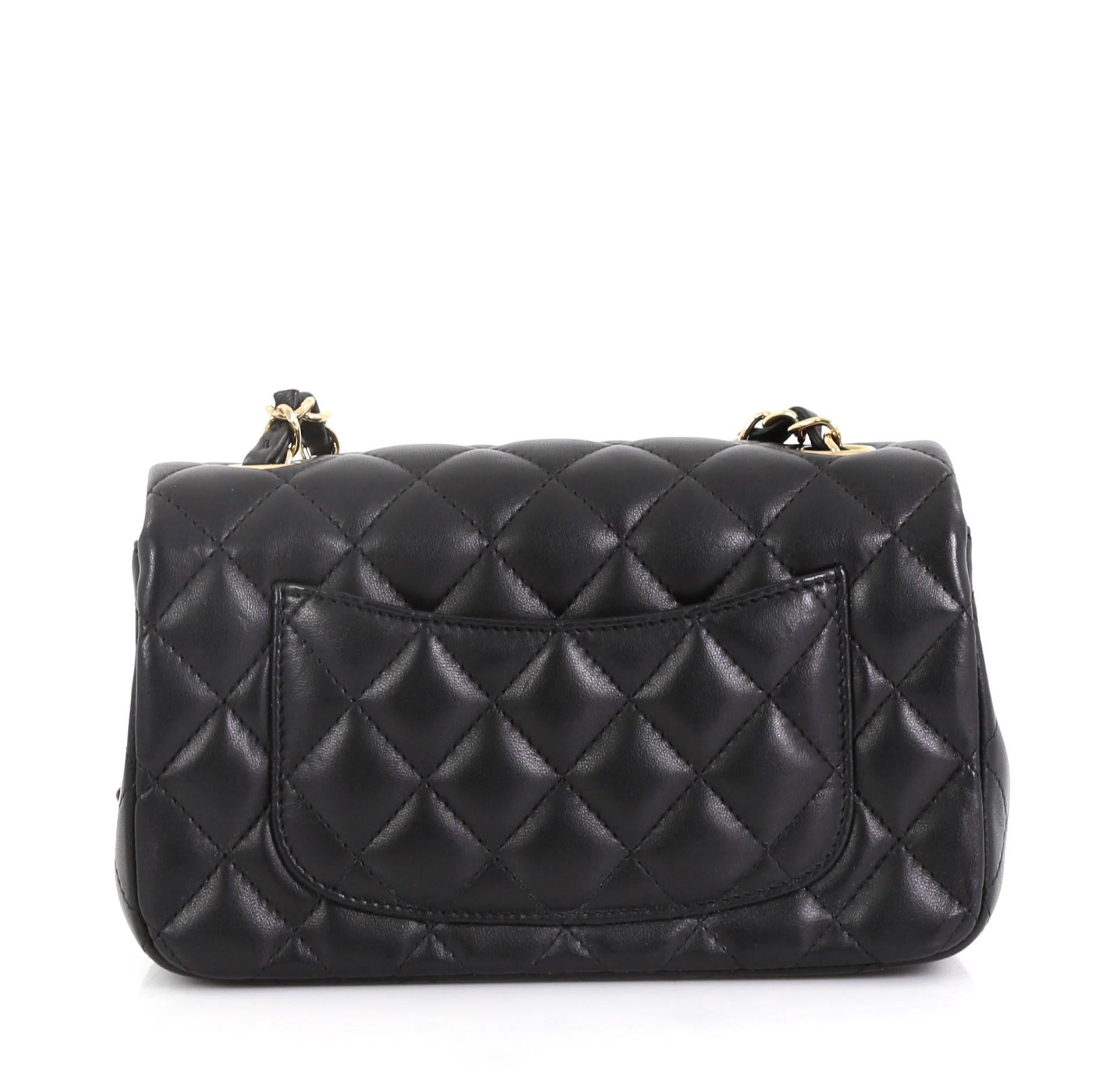 Chanel Classic Single Flap Bag Quilted Lambskin Mini In Excellent Condition In NY, NY