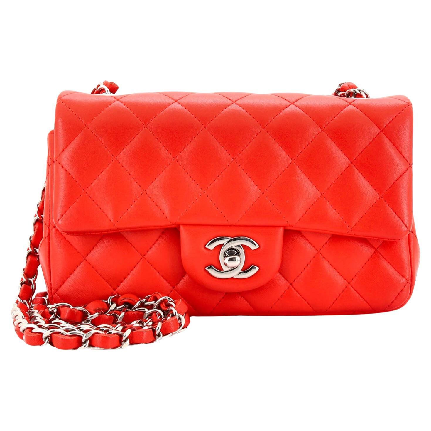 Chanel Classic Single Flap Bag Quilted Lambskin Mini For Sale