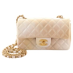 Chanel Classic Single Flap Bag Quilted Ombre Metallic Goatskin Mini