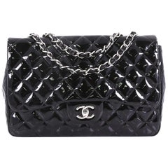 Chanel Classic Single Flap Bag Quilted Patent Jumbo
